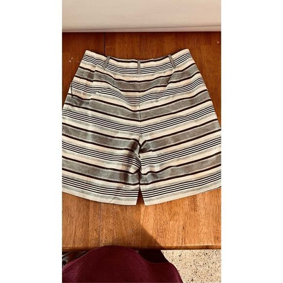 Lafayette 148 Rivington Bermuda SHorts Mica Stripe SZ 6 Linen Blend - Picture 6 of 9